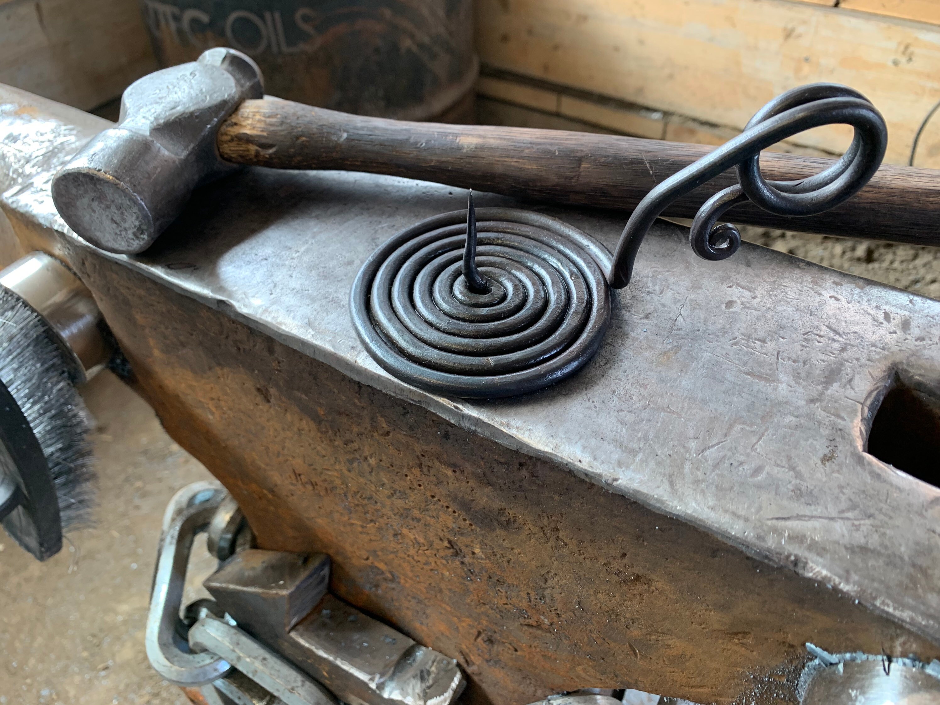 Spiral candle holder blacksmith made hand Etsy