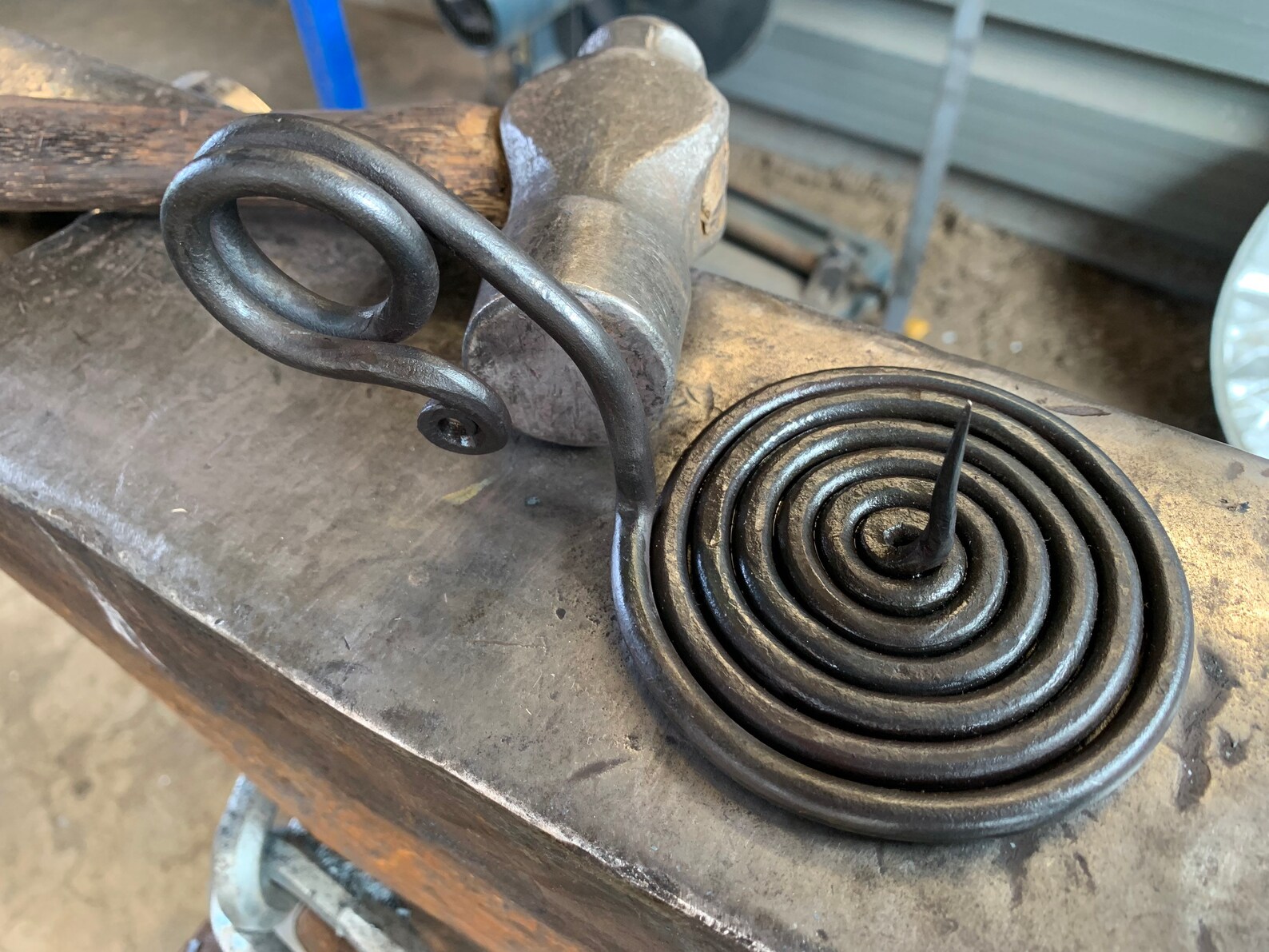 Spiral candle holder blacksmith made hand Etsy