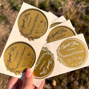 Custom Gold Foil Stickers, Waterproof, Any Shape, Logo & Packaging Labels