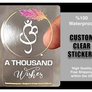 Custom Clear sticker printing bulk stickers affordable price, Full color and white ink print on clear stickers, Clear logo stickers