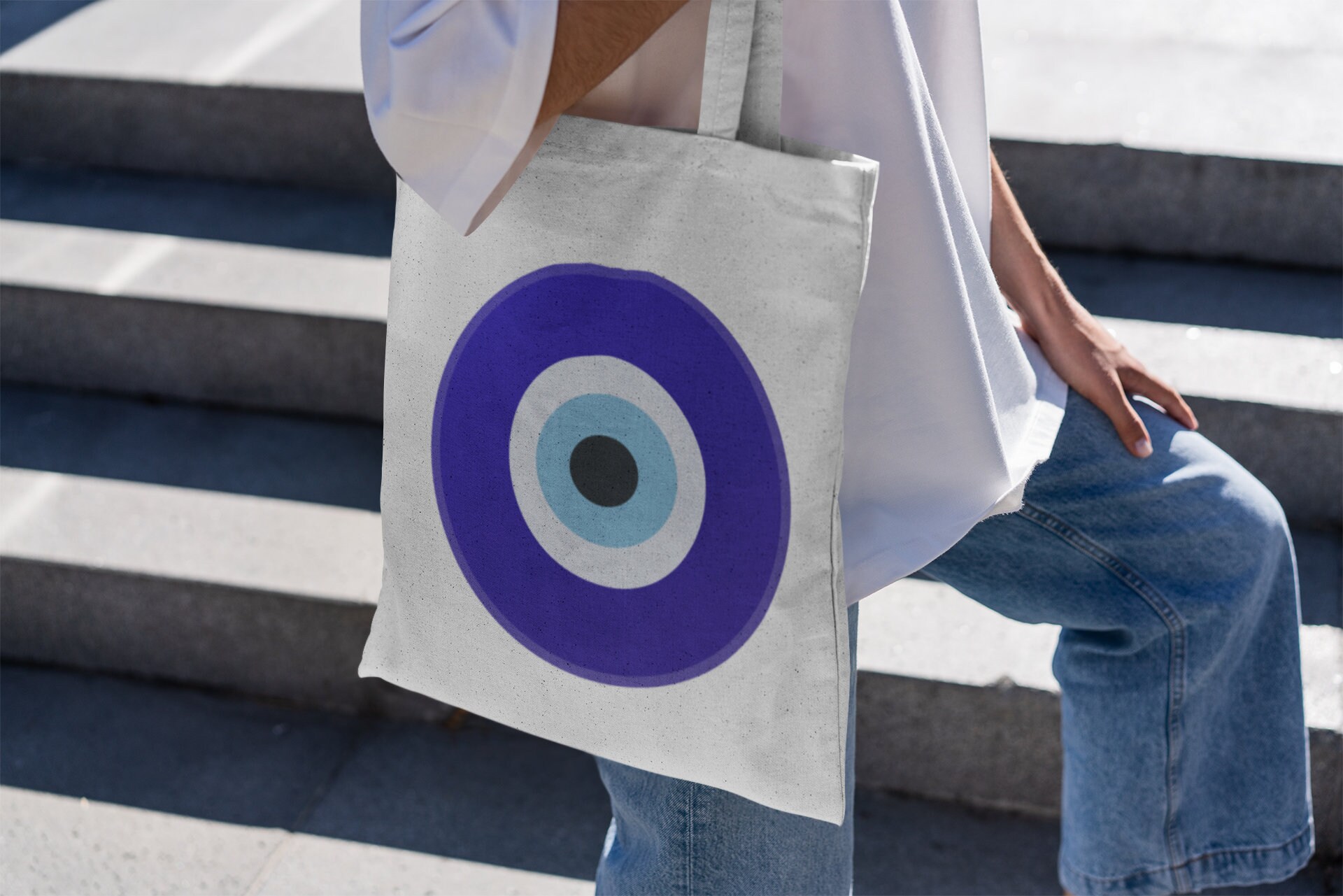 Evil eye Greece Tote bag Organic cotton Etsy