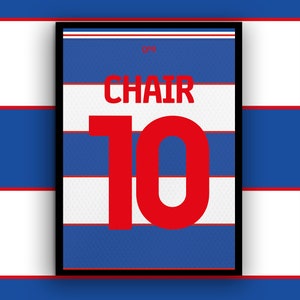 Queens Park Rangers Football Shirt Print/Poster - Personalised - Home or Away - Any Season - Any Name - Any Number – Unframed