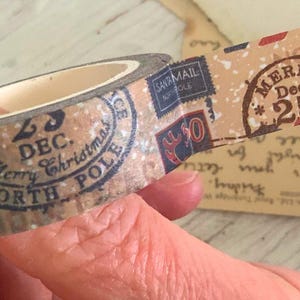 Nastro washi in stile vintage, tema postale natalizio, nastro washi retrò, nastro washi con motivi da 10 m, effimeri vintage, forniture per scrapbooking,