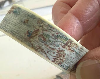 Washi Tape featuring a vintage map with a nautical theme