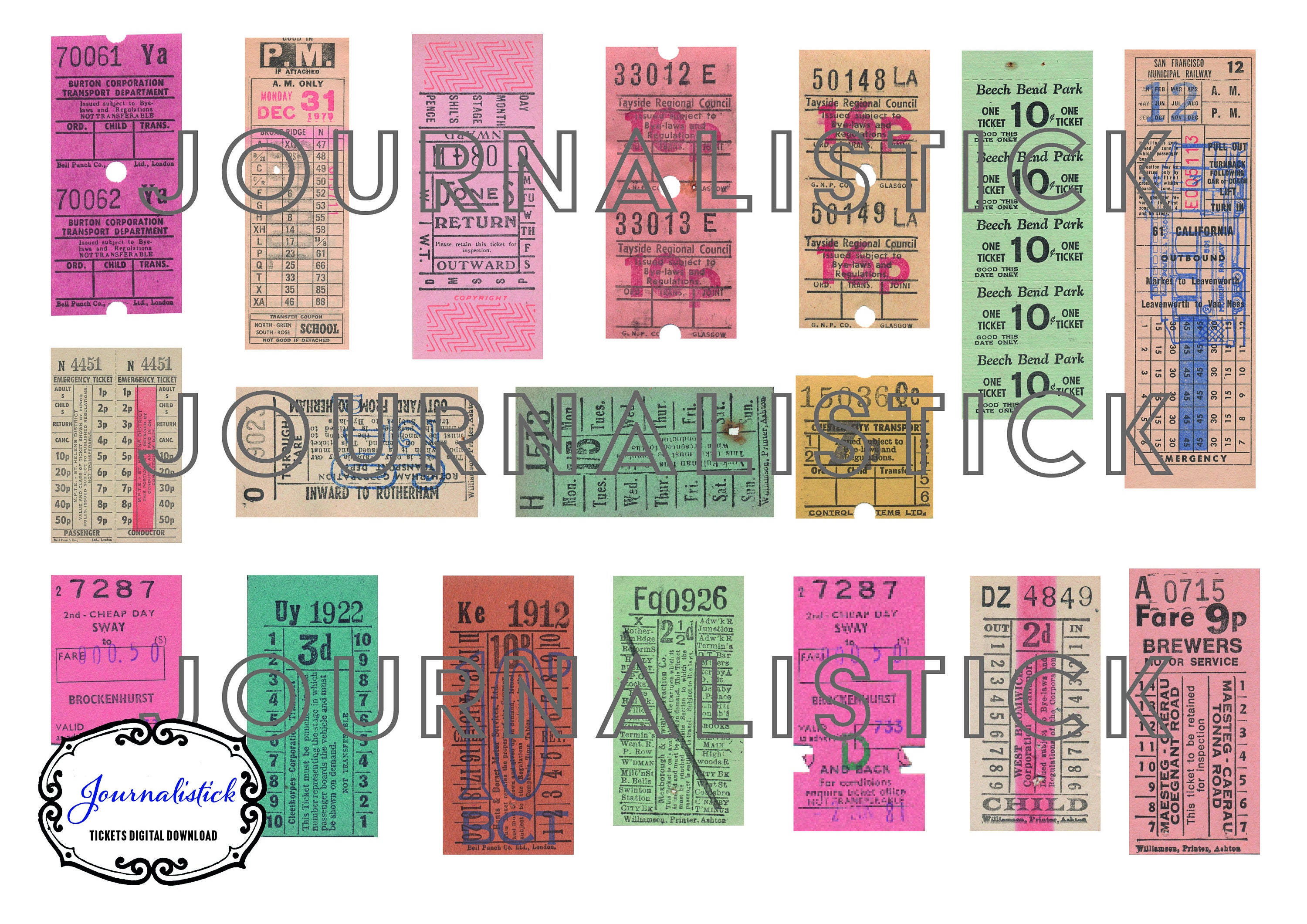 1960s bus tickets - Etsy 日本