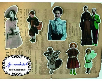Retro Image Sticker Pack, Scrapbooking, Junk Journal (36 Piece)