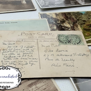 Set Vintage englische Postkarten, postalische Ephemera, antike Postkarten, Retro-Fotografie,