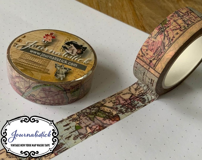 Vintage Map Washi Tape, New York Map Washi Tape, 15mm X 10m Washi Tape ...
