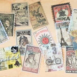 Retro Werbeaufkleber, 30 Retro Werbeplakat Washi Aufkleber, Vintage Ephemera Aufkleber, Junk Journaling Zubehör, alte Werbung