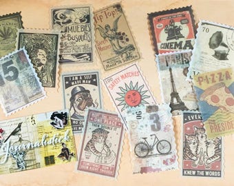 Retro Advertising Washi Stickers, Vintage Ephemera, Junk Journaling (30 pc)