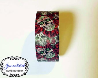 Halloween Themed Washi Tape featuring Skulls and Roses