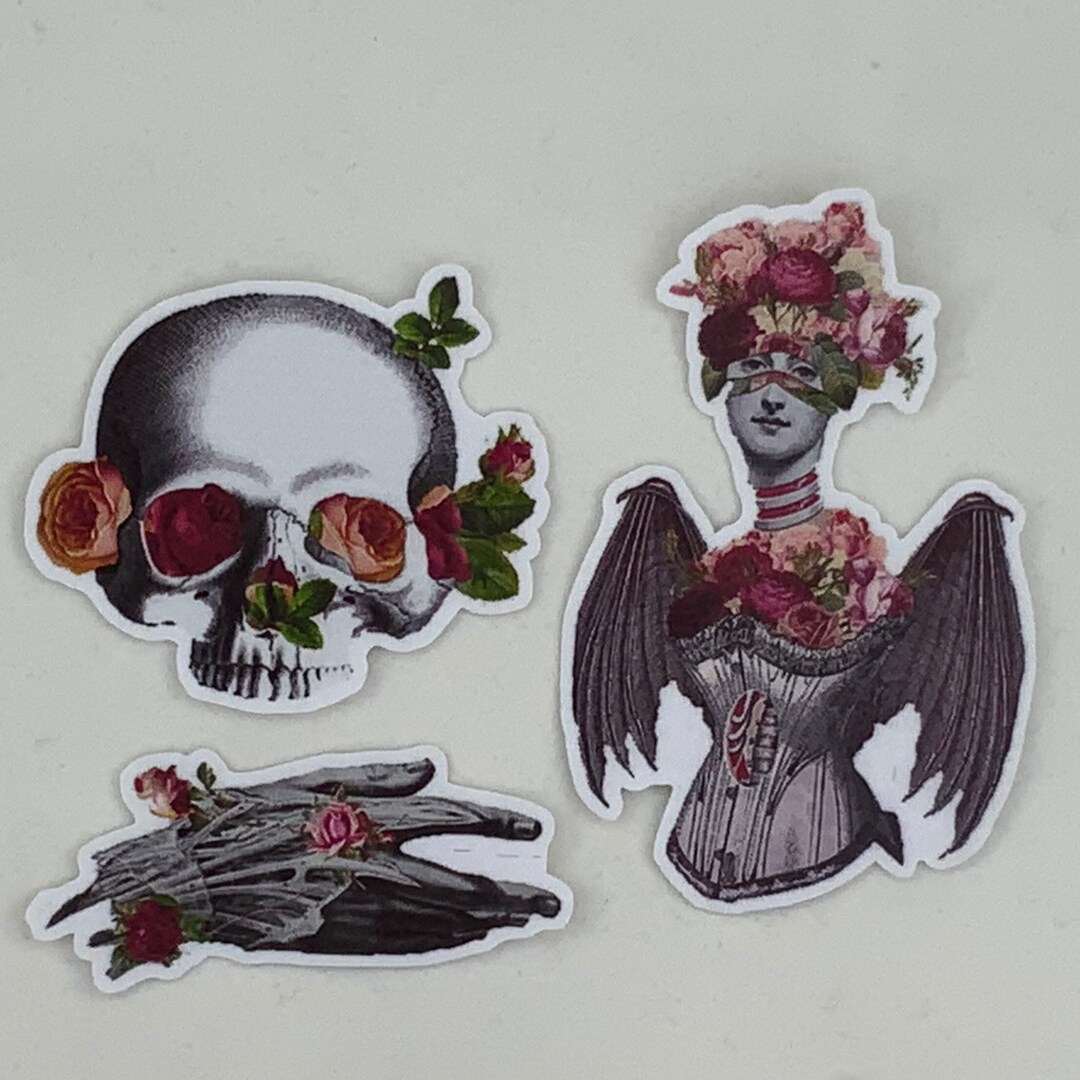 Floral Skull and Bones Sticker Pack Floral Halloween - Etsy UK
