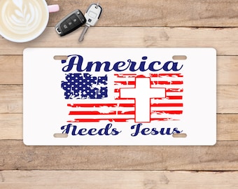 American Needs Jesus License Plate