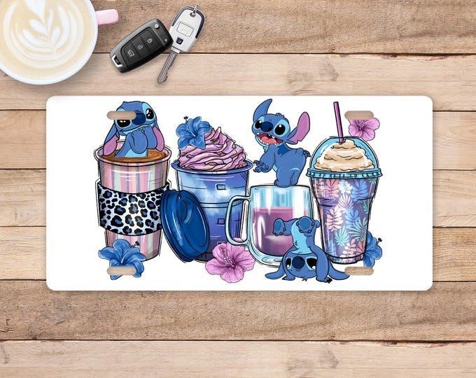 Coffee Stitch License Plate