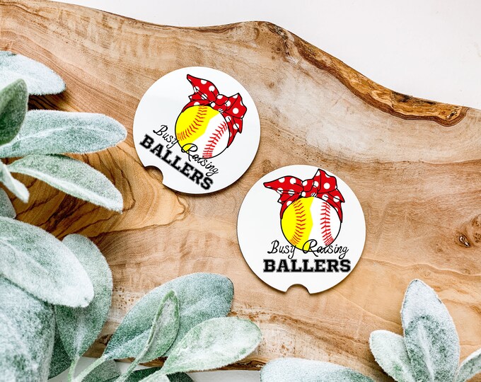 Raising Ballers Set of 2 Car coasters