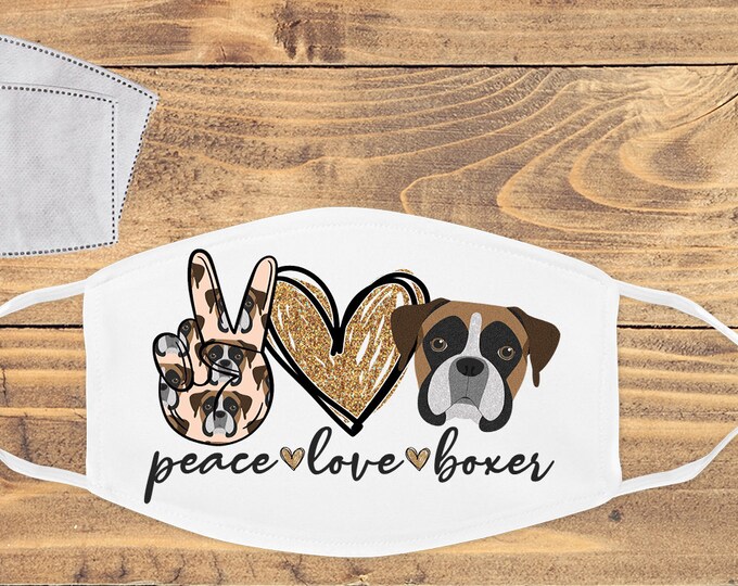Peace Love Boxer Mask