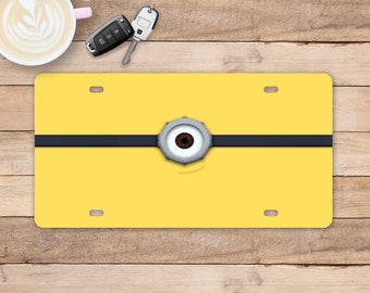 Yellow Min License Plate