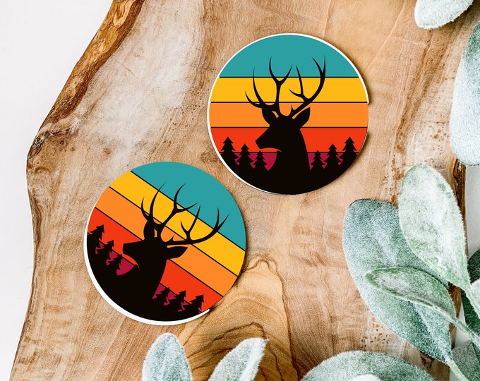 Deer Buck Car Coasters  Set of 2