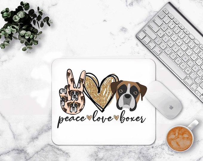 Peace Love Boxer Mouse pad