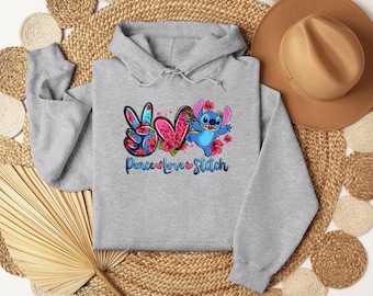 Peace Love Stitch Hoodie or Sweatshirt