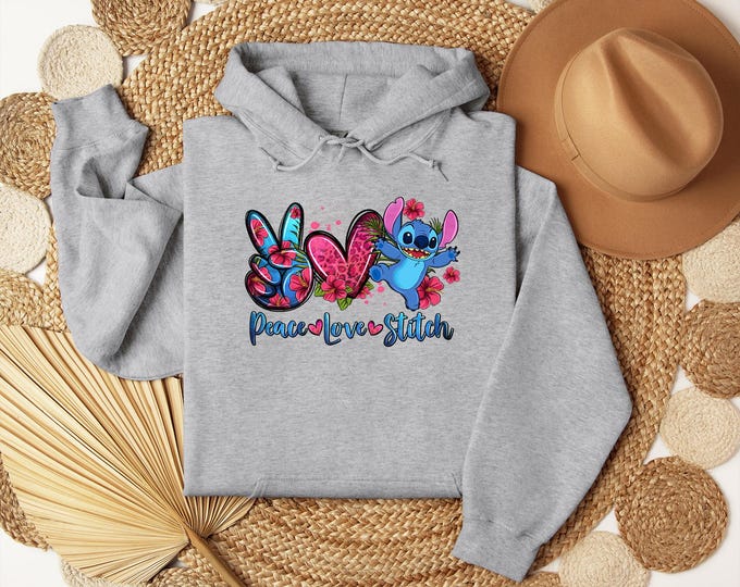 Peace Love Stitch Hoodie or Sweatshirt