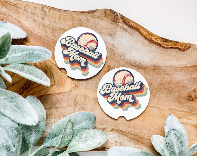 Baseball Mom Set of 2 Car coasters