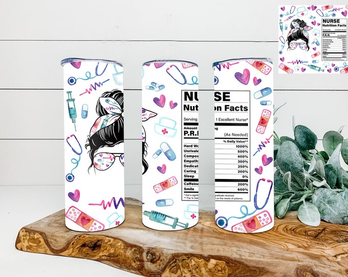Nurse Life Nutrition Facts  20 oz Tumbler