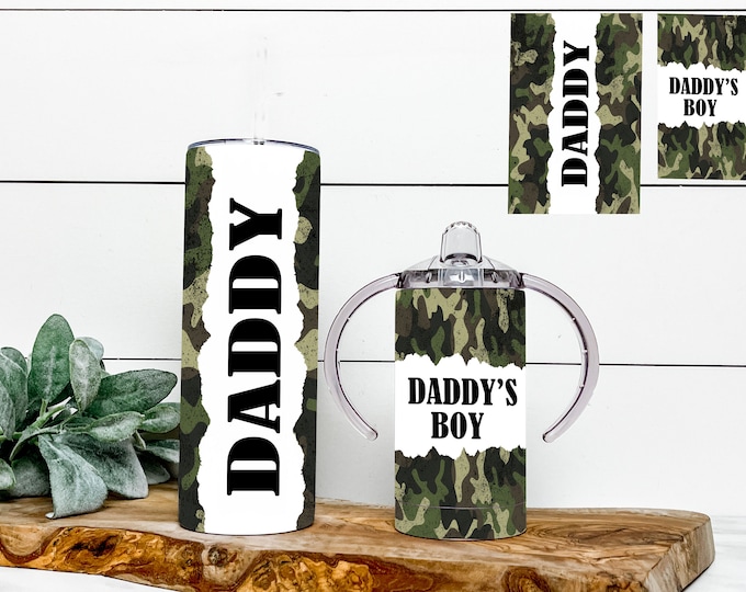 Daddy 20oz Tumbler And Daddy's Boy 12 oz Sippy Cup Set