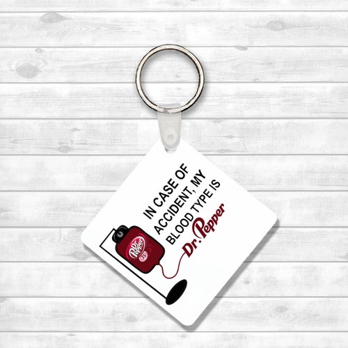 En caso de accidente Mi tipo de sangre es Pep Keychain