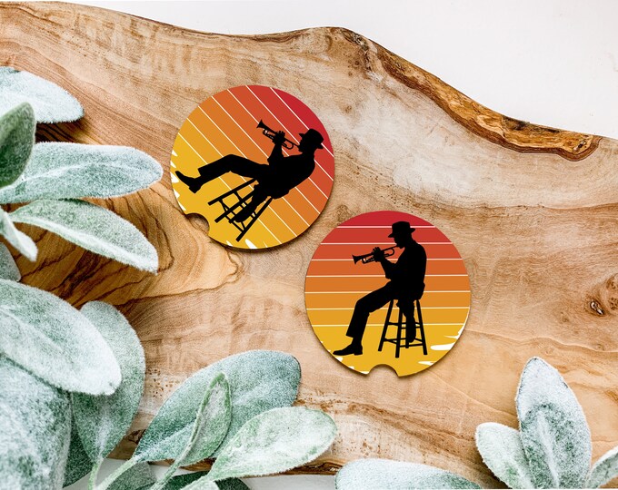 Jazz Trumpet Player Coaster Set of 2