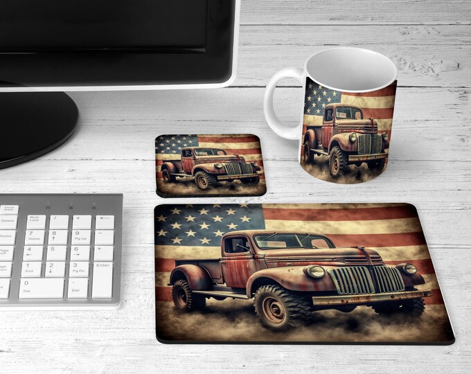 Truck 1Coffee Cup, 1 Mouse pad & 1 Coaster