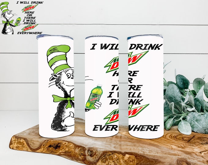 Blood Type Cat In Hat M Dew 20oz & 30oz    Tumbler