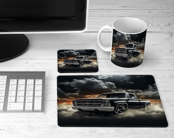 Chevy Truck 1 Coffee Cup, 1 Mouse pad & 1 Coaster.