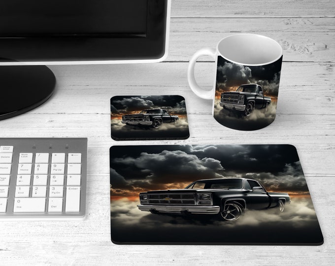 Chevy Truck 1 Coffee Cup, 1 Mouse pad & 1 Coaster.