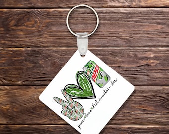 Peace Love Diet Keychain