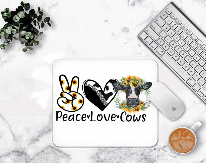 Peace Love Cows Mouse pad