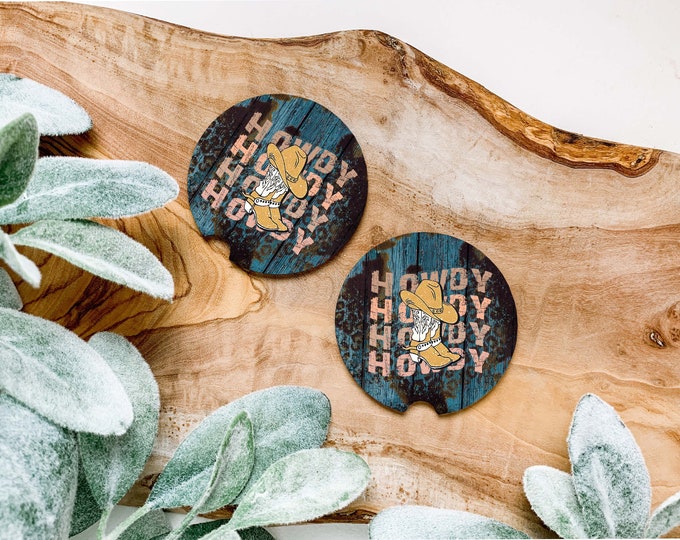 Howdy, Western Vibes, Wild Soul, Sunflowewr :Coaster Set of 2/Four Options