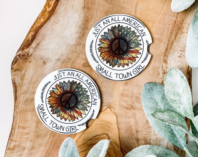 Small Town Girl Car Coasters Set of 2