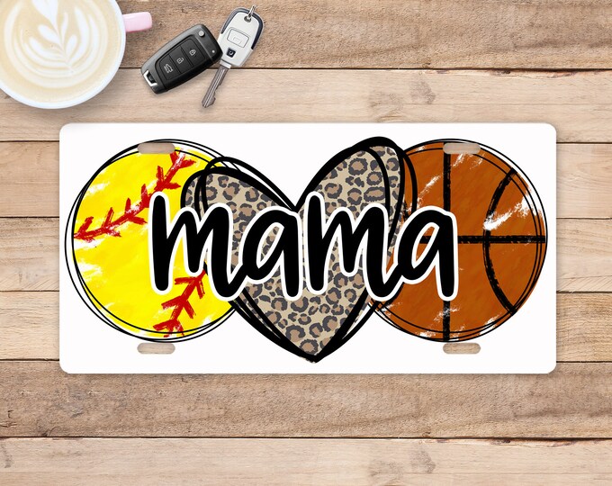 Mama Softball Basketball License Plate