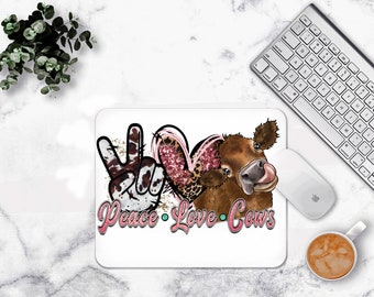 Peace Love Cows Mouse pad