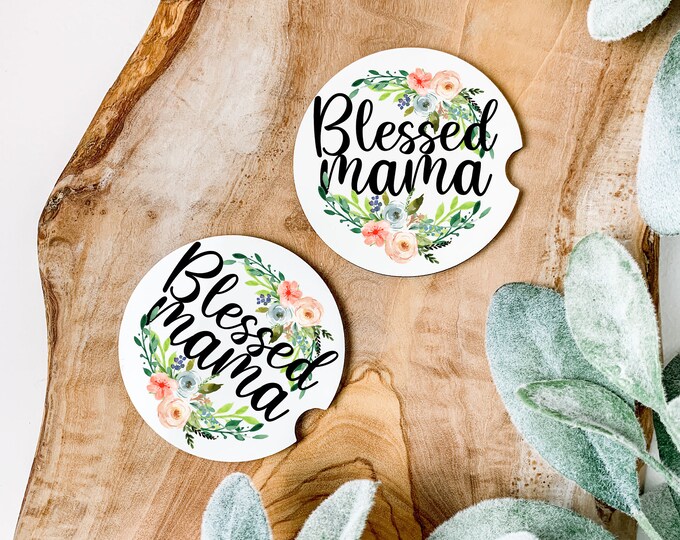 Blessed Mama Car Coaster Set of 2