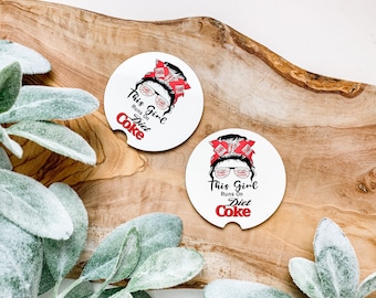 This Girl Runs Diet Cola Coaster Set of 2