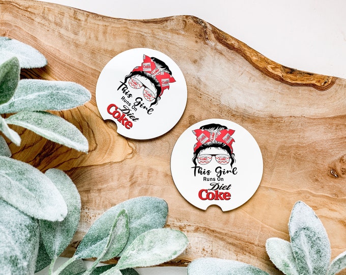 This Girl Runs Diet Cola Coaster Set of 2