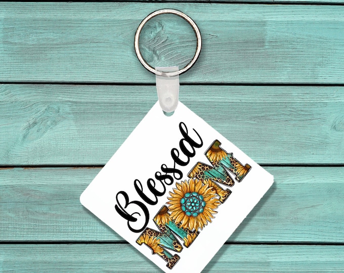 Blessed Mom Keychain
