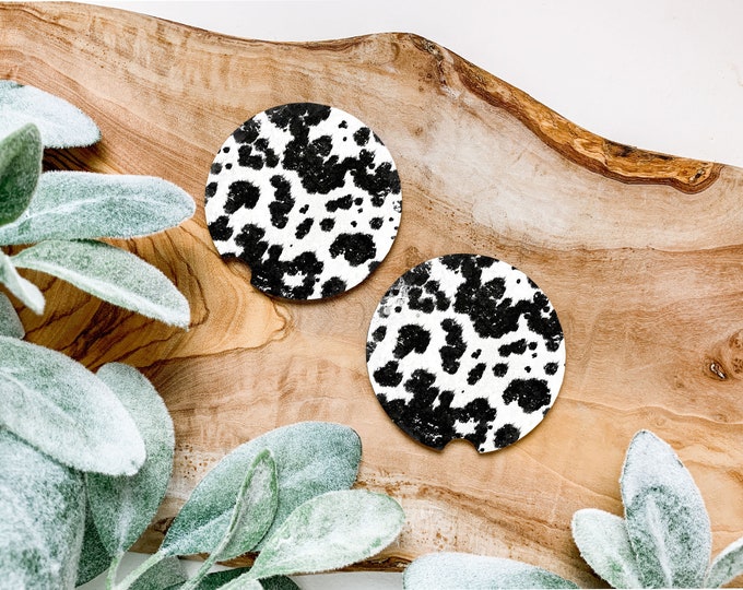 Cow Print Black  Coaster Set of 2