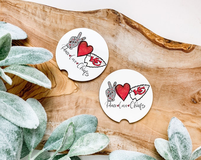 Peace Love K C  Coaster Set of 2