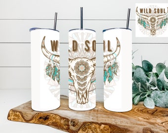 Skinny Wild Soul Southwest Skull 20 oz Tumbler