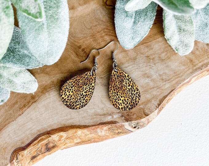 Leopard Print Teardrop Earrings