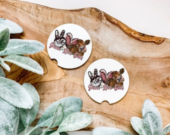 Peace Love Cows Coaster Set