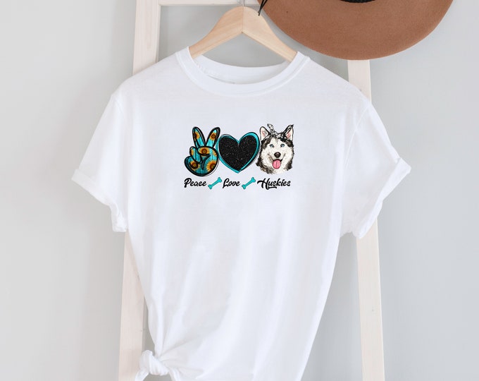 Peace Love Husky Tee Shirt